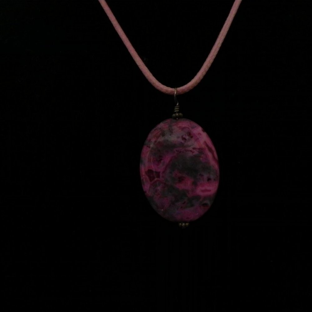 Pink stone necklace